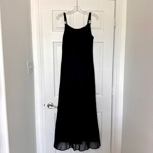 Molly Malloy‎ Evening Gown Size 10 Black Blue Iridescent Shimmer Maxi Dress VTG